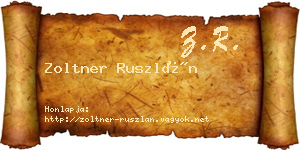 Zoltner Ruszlán névjegykártya